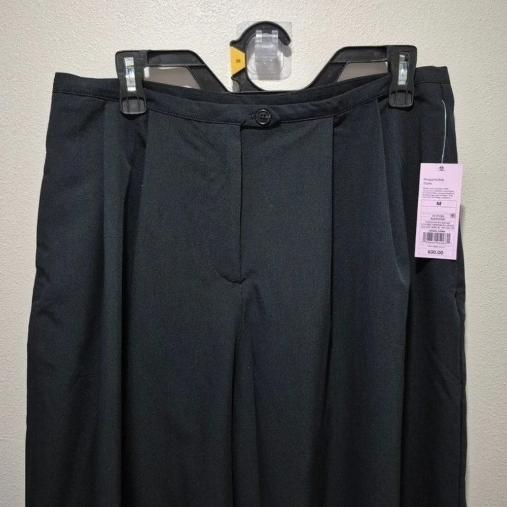 Wild Fable Black Wide Leg Pleated Trousers High Rise Pants Size‎ Medium NEW